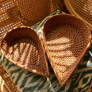 Luntian Leaf Nesting Rattan Baskets, Set of 2