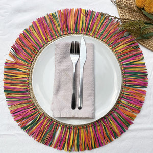 Pahiyas handwoven raffia placemat in multi color